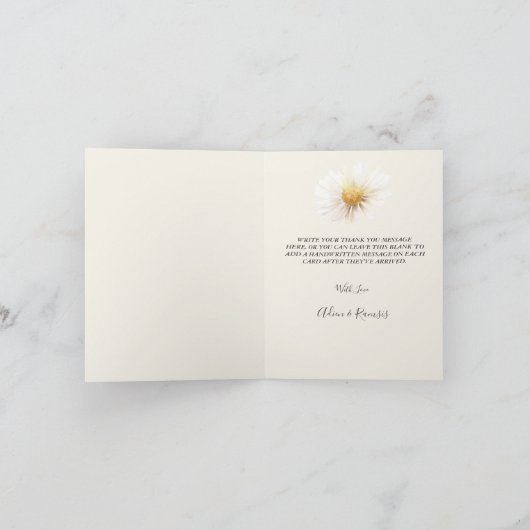 エレガントデイジー結婚折り曲げサンキューカード サンキューカード (内部)