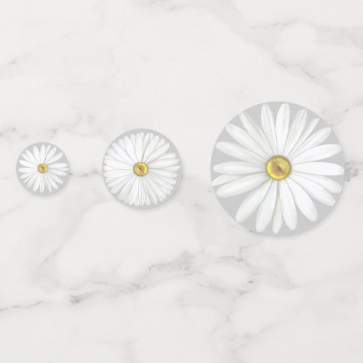 エレガントデイジー花オンライトシルバーグレー コンフェッティ (裏面)