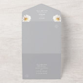 エレガントデイジー |すべてのグレーを1つの結婚式招待状 オールインワン招待状 (外側)