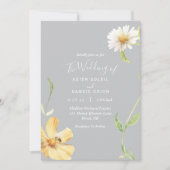 エレガントデイジー |グレーの詳細結婚すべて 招待状 (正面)