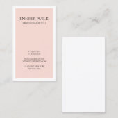 エレガントデザインお洒落赤面ピンクホワイトトレンディープレーン 名刺 (正面/裏面)