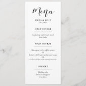 エレガントデザインのメ結婚ニュー・カード メニュー (正面)