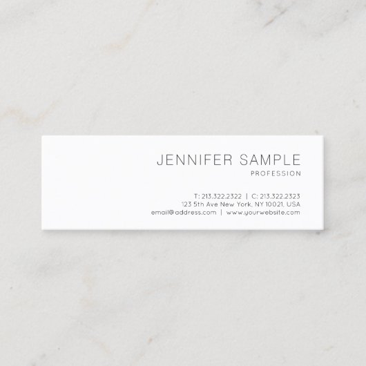 エレガントデザインの専門の明白なトレンディーをきれいにして下さい スキニー名刺 (正面)