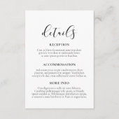 エレガントデザインの結婚ゲスト情報カード エンクロージャーカード (正面)