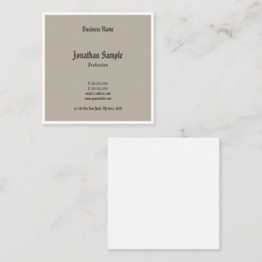 エレガントデザインアクラシックメリカ文字カッコいいノスタルギー スクエア名刺 (正面/裏面)