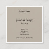 エレガントデザインアクラシックメリカ文字カッコいいノスタルギー スクエア名刺 (正面)