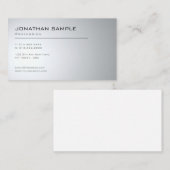 エレガントデザインクモダンリーンプレーントレンディーシルバー 名刺 (正面/裏面)