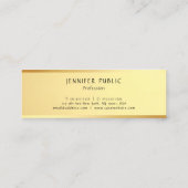 エレガントデザインシンプルグラマー金ゴールドテンプレートトレンディー スキニー名刺 (裏面)