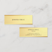 エレガントデザインシンプルグラマー金ゴールドテンプレートトレンディー スキニー名刺 (正面/裏面)