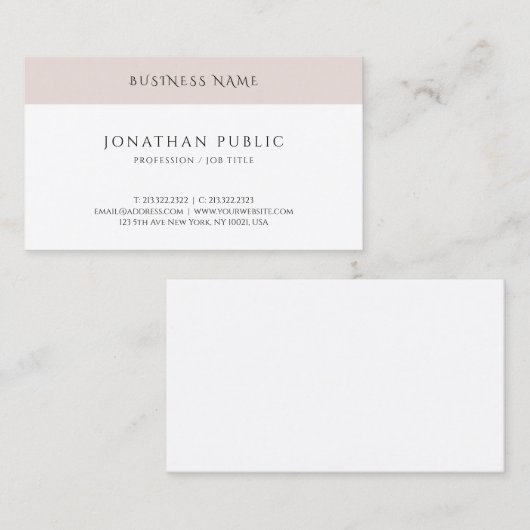 エレガントデザインシンプルテンプレートプロフェッショナル 名刺 (正面/裏面)