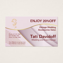 エレガントデザインソフトカラーピンク金ゴールド紹介カード