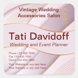 エレガントデザインソフトカラーピンク金ゴールド スクエアシール