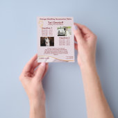 エレガントデザインソフトカラーピンク金ゴールド チラシ (手)