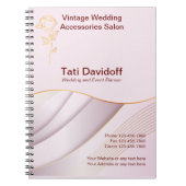 エレガントデザインソフトカラーピンク金ゴールド ノートブック (正面)