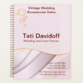 エレガントデザインソフトカラーピンク金ゴールド プランナー手帳 (正面)