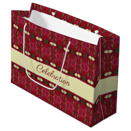 エレガントデザインパターン（の模様が）ある ラージペーパーバッグ