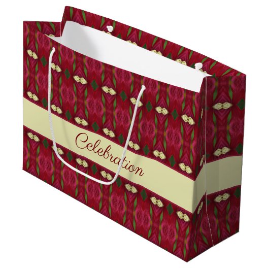 エレガントデザインパターン（の模様が）ある ラージペーパーバッグ (正面アングル)