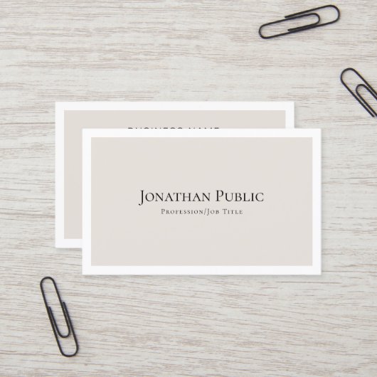 エレガントデザインミニマルモダンプレーントレンディー 名刺 (正面/裏面インサイチュ)