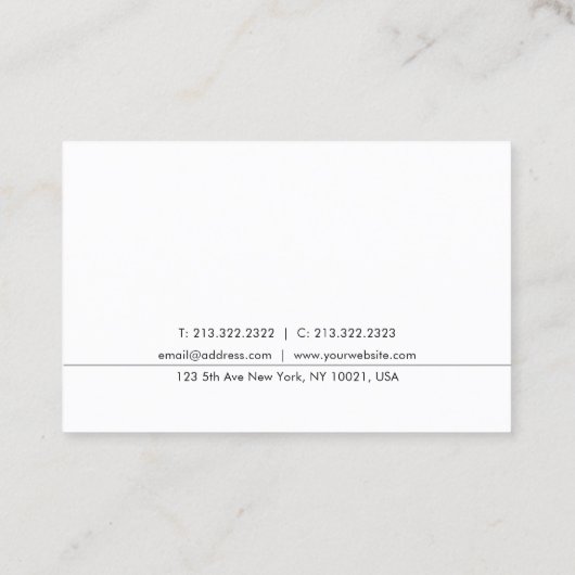 エレガントデザインモダントレンディーミニマリストシックプレーン 名刺 (裏面)