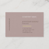 エレガントデザインモダンプロフェッショナルプレインラグジュアリー 名刺 (裏面)