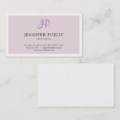 エレガントデザインモノグラムお洒落プレーントレンディーモダン 名刺 (正面/裏面)