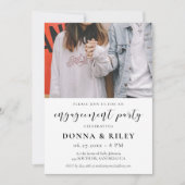 エレガントデザイン婚約パーティへの招待 招待状 (正面)