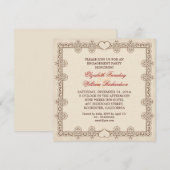 エレガントデザイン婚約パーティ招待状 招待状 (正面/裏面)