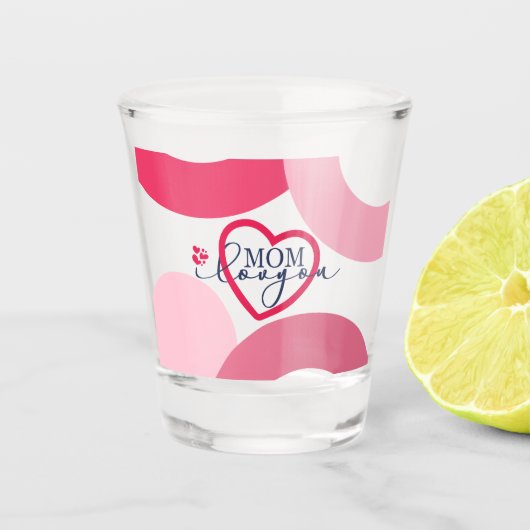 エレガントデザイン文字ママハート  ショットグラス (正面)