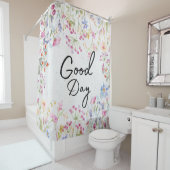 エレガントデザイン植物台本文字フローラ シャワーカーテン (インサイチュ)