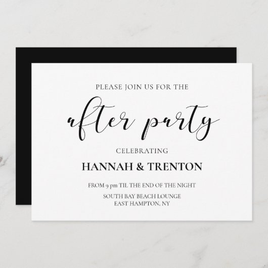 エレガントデザイン結婚のパーティー 招待状 (正面/裏面)