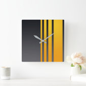 エレガントデザイン、パタモダンーン、垂直ストライプ スクエア壁時計 (ホーム)