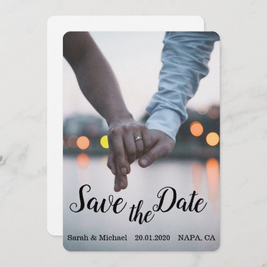 エレガントデザイン/写真 セーブザデート (正面/裏面)