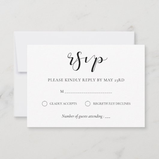 エレガントデザイン 出欠カード (正面)