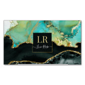 エレガントデュアルカラーと金ゴールド抽象芸術液体芸術 マグネット名刺 (正面)