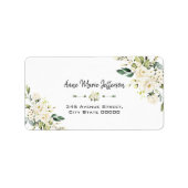 エレガントデリケートなホワイトクリーム結婚フローラ ラベル (正面)