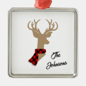 エレガントトナイパーソナライズされたアの姓 メタルオーナメント (正面)