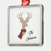 エレガントトナイパーソナライズされたアの姓 メタルオーナメント (左)