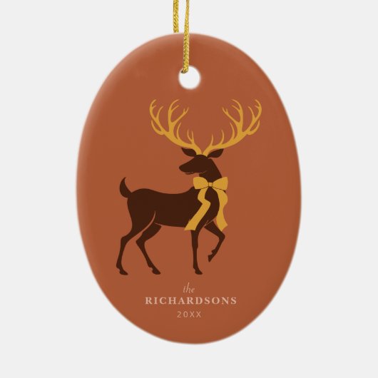 エレガントトナイパーソナライズされたア家族クリスマス セラミックオーナメント (裏面)