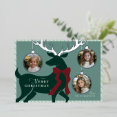 エレガントトナカイ3枚シルバー 箔シーズンカード (立ち正面)