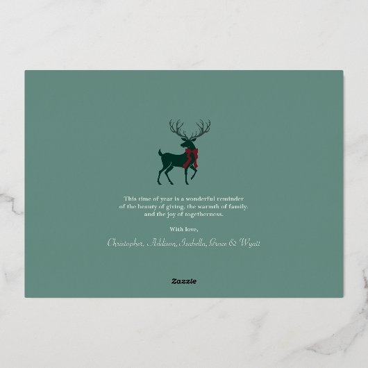 エレガントトナカイ3枚シルバー 箔シーズンカード (裏面)