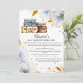 エレガントトラベリング ミスからミセスへ ブライダルシャワー 招待状 (スタンド正面)