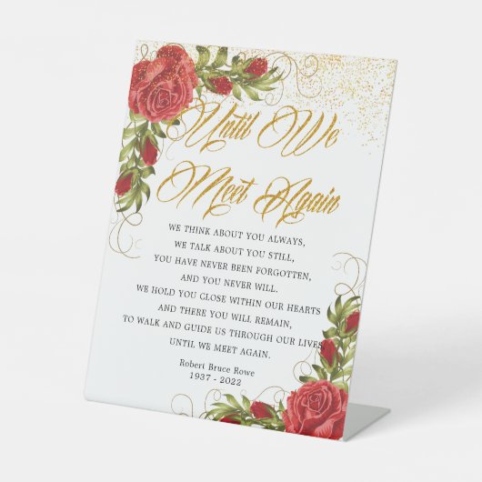 エレガントトルコ赤薔薇の葬儀詩 台座サイン (正面)