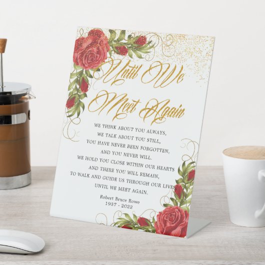 エレガントトルコ赤薔薇の葬儀詩 台座サイン (インサイチュ)