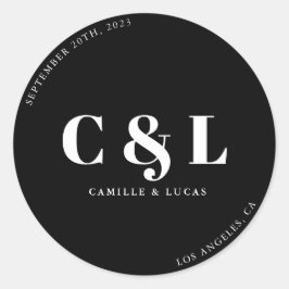 エレガントトレンディーの結婚クラシック丸ステッカー ラウンドシール