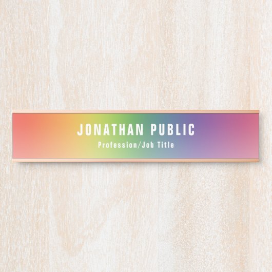 エレガントトレンディーカラフルテンプレート サインプレート (正面)