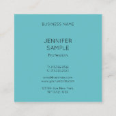エレガントトレンディーカラーパーソナライズされたテンプレート スクエア名刺 (裏面)