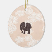 エレガントトレンディーガーリー可愛い象レース セラミックオーナメント (左)