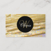 エレガントトレンディーガーリー金ゴールドビーズカーテングリッター 名刺 (裏面)