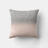 エレガントトレンディーガーリー、ロータスシルバーグリッター《写真》ぼけ味 クッション (裏面)