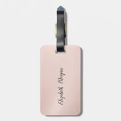 エレガントトレンディーガーリー、ロータスシルバーグリッター《写真》ぼけ味 ラゲッジタグ (裏面縦)